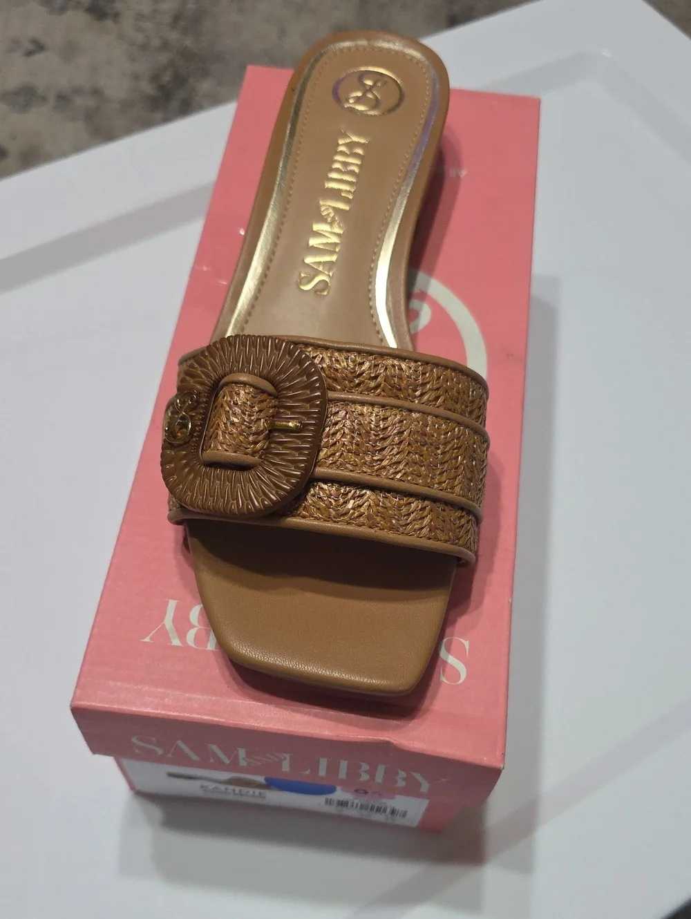Andie Brown Woven Buckle Slide